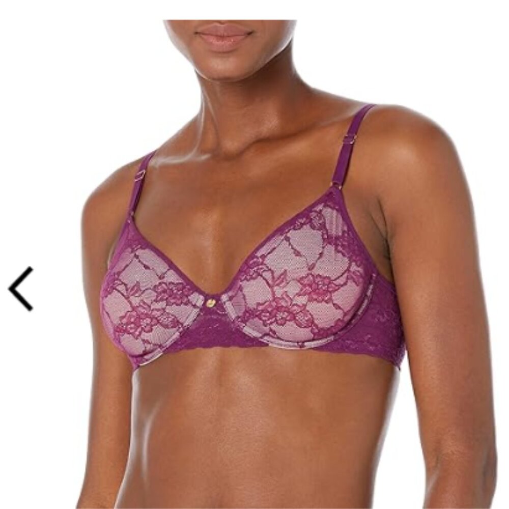 NATORI Bra NWT. Bliss Allure Lace. Purple/Lilac. Lined unpadded underwire. 36D